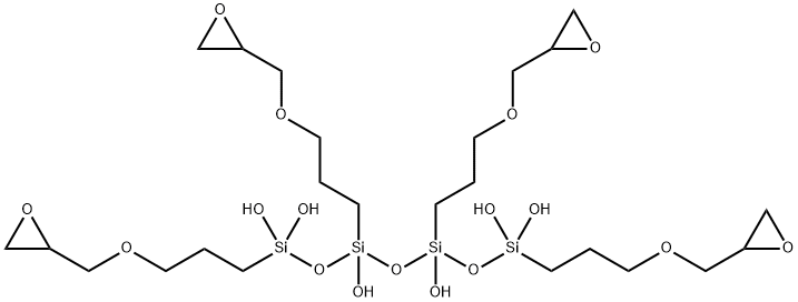 2,7,9,11,16-Pentaoxa-6,8,10,12-tetrasilaheptadecane-6,6,8,10,12,12-hexol, 1,17-di-2-oxiranyl-8,10-bis[3-(2-oxiranylmethoxy)propyl]- 结构式