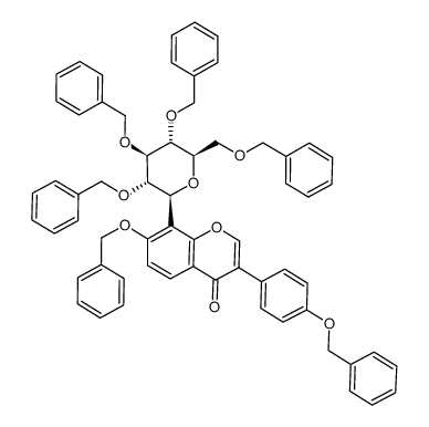 4',7-二-O-苄基大豆苷元8-C-β-D-(2,3,4,6-四-O-苄基葡萄糖苷) 结构式