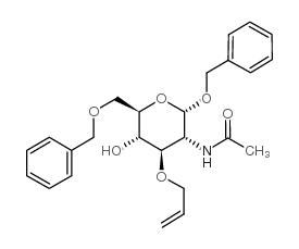 苄基2-乙酰氨基-3-O-烯丙基-6-O-苄基-2-脱氧-α-D-吡喃葡萄糖苷 结构式