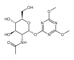 4,6-二甲氧基-1,3,5-三嗪-2-基 α-N-乙酰氨基葡萄糖苷 结构式