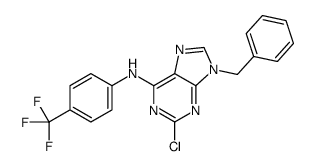 9-苄基-2-氯-N-[4-(三氟甲基)苯基]嘌呤-6-胺 结构式