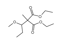 Propanedioic acid, 2-(1-methoxypropyl)-2-methyl-, 1,3-diethyl ester 结构式