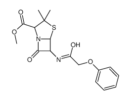 4-Thia-1-azabicyclo[3.2.0]heptane-2-carboxylic acid, 3,3-dimethyl-7-oxo-6-[(2-phenoxyacetyl)amino]-, methyl ester, (2S,5R,6R)- 结构式