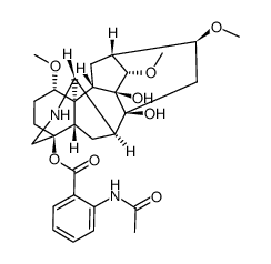 1,14,16-三甲氧基乌头烷-4,8,9-三醇 4-[2-(乙酰氨基)苯甲酸酯] 结构式