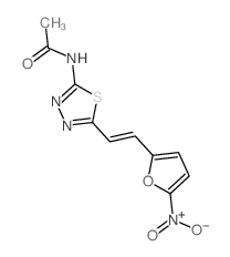 N-[5-[(E)-2-(5-硝基呋喃-2-基)乙烯基]-1,3,4-噻二唑-2-基]乙酰胺 结构式