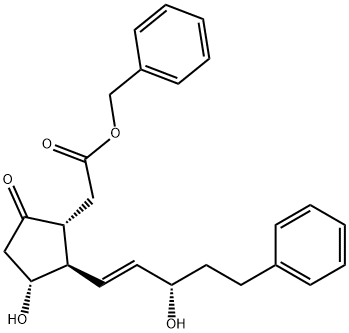 Cyclopentaneacetic acid, 3-hydroxy-2-[(1E,3S)-3-hydroxy-5-phenyl-1-penten-1-yl]-5-oxo-, phenylmethyl ester, (1R,2R,3R)- 结构式