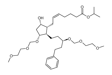 5-Heptenoic acid, 7-[(1R,2R,3R,5S)-5-hydroxy-3-[(2-methoxyethoxy)methoxy]-2-[(3R)-3-[(2-methoxyethoxy)methoxy]-5-phenylpentyl]cyclopentyl]-, 1-methylethyl ester, (5Z)- 结构式