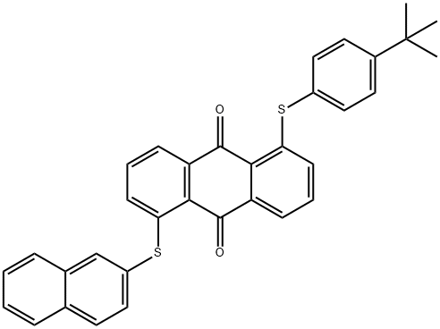 1-[[4-(叔丁基)苯基]硫基]-5-(2-萘基硫基)蒽-9,10-二酮 结构式
