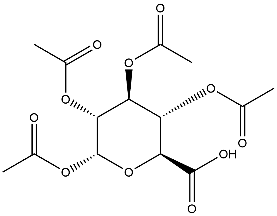 1,2,3,4-四-O-乙酰基-α-D-吡喃葡萄糖醛酸 结构式