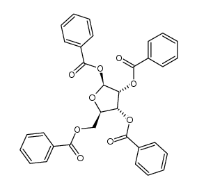 1,2,3,5-四-O-苯甲酰基-β-D-核糖呋喃糖 结构式