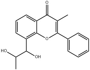 8-(1,2-二羟丙基)-3-甲基-2-苯基-4H-1-苯并吡喃-4-酮 结构式