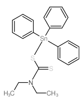 ((Diethylthiocarbamoyl)thio)triphenylstannane 结构式