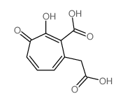 1,3,6-Cycloheptatriene-1-acetic acid, 7-carboxy-6-hydroxy-5-oxo- 结构式