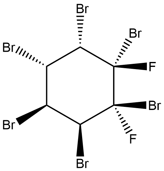 1,2-二氟-1,2,3,4,5,6-六溴环己烷 结构式