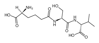 δ-(L-α-氨基己二酰)-L-丝氨酸-D-缬氨酸 结构式