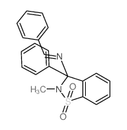 1,2-苯并异噻唑-3-胺,2,3-二氢-2-甲基-3-苯基-N-(苯亚甲基)-,1,1-二氧化物 结构式