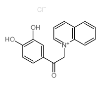 1-(3,4-二羟基苯基)-2-喹啉-1-鎓-1-基乙酮 氯化物 结构式