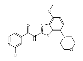 2-氯-N-(4-甲氧基-7-吗啉-4-基苯并噻唑-2-基)异烟酰胺 结构式
