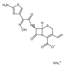 7-(Z)-[2-(2-氨基噻唑-4-基)-2-羟亚氨基乙酰氨基]-3-乙烯基-3-头孢烯-4-羧酸铵盐 结构式