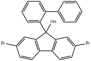 9-([1,1'-联苯]-2-基)-2,7-二溴-9H-芴-9-醇 结构式