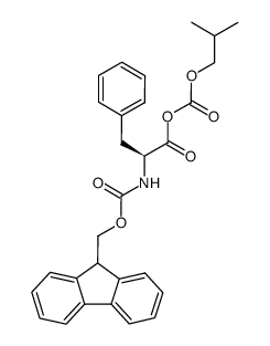 N-[(9H-芴-9-基甲氧基)羰基]-L-苯丙氨酸与碳酸2-甲基丙基氢酯的酸酐 结构式