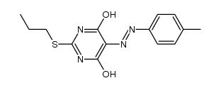4,6-二羟基-5-((E)-2-(4-甲基苯基)二氮烯基)-2-(丙硫基)嘧啶 结构式