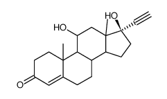 11β,17α-二羟基-17-孕甾-4-烯-20-炔-3-酮 结构式
