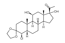 3,3-乙二氧基-4β-氯-11β,17-二羟基-5β-孕甾烷-20-酮 结构式