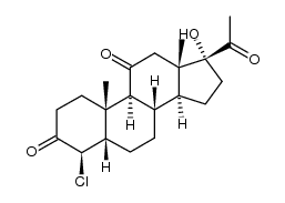 4β-氯-17-羟基-5β-孕甾烷-3,11,20-三酮 结构式