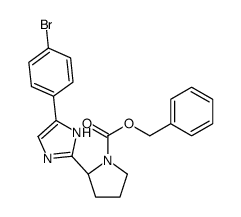 (2S)-2-[5-(4-溴苯基)-1H-咪唑-2-基]吡咯烷-1-羧酸苄酯 结构式