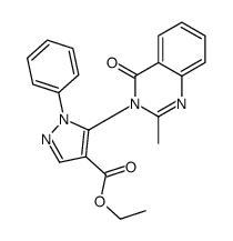5-(2-甲基-4-氧代喹唑啉-3-基)-1-苯基吡唑-4-羧酸乙酯 结构式