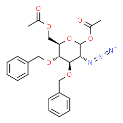 2-叠氮基-2-脱氧-3,4-二-O-(苯基甲基)-D-吡喃葡萄糖 1,6-二乙酸酯 结构式