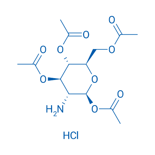 1,3,4,6-四-O-乙酰基-2-氨基-2-脱氧-β-D-葡萄糖盐酸盐 结构式