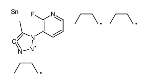 Pyridine, 2-fluoro-3-[5-methyl-4-(tributylstannyl)-1H-1,2,3-triazol-1-yl]- 结构式