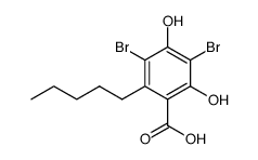 3,5-二溴-2,4-二羟基-6-戊基苯甲酸 结构式