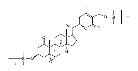 Ergost-24-en-26-oic acid, 3,27-bis[[(1,1-dimethylethyl)dimethylsilyl]oxy]-5,6-epoxy-22-hydroxy-1-oxo-, δ-lactone, (3β,5α,6α,22R)- 结构式