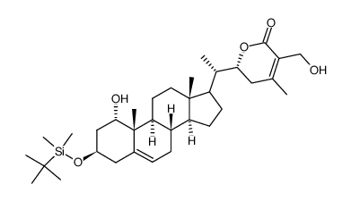 Ergosta-5,24-dien-26-oic acid, 3-[[(1,1-dimethylethyl)dimethylsilyl]oxy]-1,22,27-trihydroxy-, δ-lactone, (1α,3β,22R)- 结构式