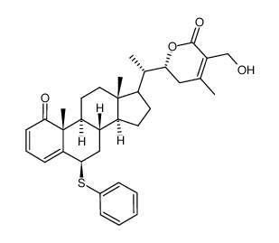 Ergosta-2,4,24-trien-26-oic acid, 22,27-dihydroxy-1-oxo-6-(phenylthio)-, δ-lactone, (6β,22R)- 结构式