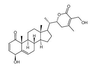Ergosta-2,5,24-trien-26-oic acid, 4,22,27-trihydroxy-1-oxo-, δ-lactone, (4β,22R)- 结构式