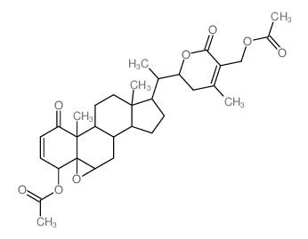 Ergosta-2,24-dien-26-oicacid, 4,27-bis(acetyloxy)-5,6-epoxy-22-hydroxy-1-oxo-, d-lactone, (4b,5b,6b,22R)- 结构式