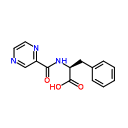 N-(2-吡嗪基羰基)-L-苯丙氨酸 结构式