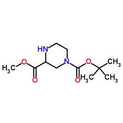 (+/-)-4-N-Boc-2-哌嗪甲酸甲酯 结构式