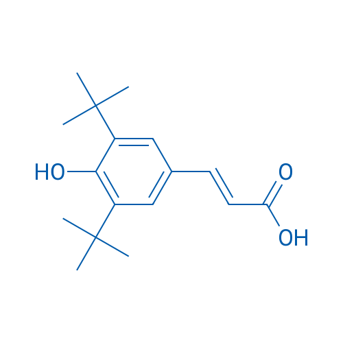 (E)-3-(3,5-二叔丁基-4-羟基苯基)丙烯酸 结构式
