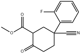 5-氰基-5-(2-氟苯基)-2-氧代环己烷甲酸甲酯 结构式