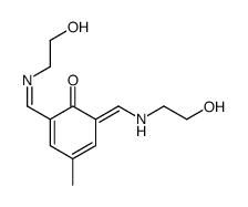 2,6-双[[(2-羟乙基)亚氨基]甲基]-4-甲基苯酚 结构式