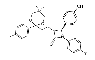 (3R,4S)-1-(4-氟苯基)-3-[2-[2-(4-氟苯基)-5,5-二甲基-1,3-二恶烷-2-基]乙基]-4-(4-羟基苯基)-2-氮杂环丁酮 结构式