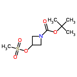 1-(叔丁氧基羰基)-3-(甲烷磺酰氧基)氮杂丁烷 结构式