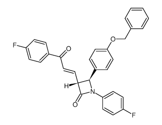 (3R,4S)-4-(4-苄氧基苯基)-1-(4-氟苯基)-3-((E)-3-(4-氟苯基)-3-氧代丙-1-烯-1-基)氮杂环丁-2-酮 结构式
