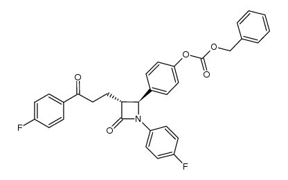 Carbonic acid, 4-[(2S,3R)-1-(4-fluorophenyl)-3-[3-(4-fluorophenyl)-3-oxopropyl]-4-oxo-2-azetidinyl]phenyl phenylmethyl ester 结构式