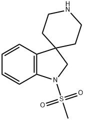 1-(甲基磺酰基)螺[吲哚啉-3,4'-哌啶] 结构式